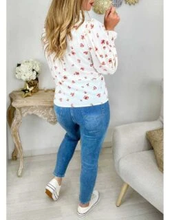 Mon Joli Chemisier Blanc " Flowers & Volants" -Vive Le Style Boutique mon joli chemisier blanc flowers volants 2