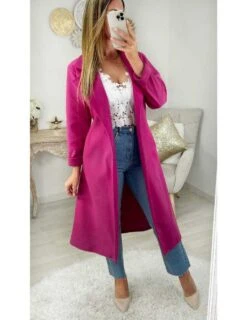 Mon Manteau Long Et Loose "So Fuchsia" 8 Mon Manteau Long Et Loose "So Fuchsia" -Vive Le Style Boutique mon manteau long et loose so fuchsia 2