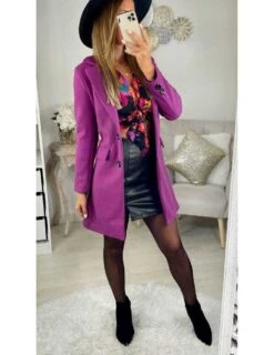 Mon Manteau Mi-long En Lainage Fuchsia " Boutonné" II