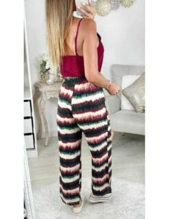 Mon Pantalon Fluide "Bands Kaki & Wine" -Vive Le Style Boutique mon pantalon fluide bands kaki wine 2