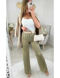 Mon Pantalon Fluide Et Léger "Green Print" -Vive Le Style Boutique mon pantalon fluide et leger green print 2