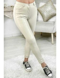 Mon Pantalon/ Legging Cream "style Cuir"