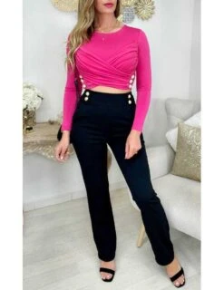 Mon Pantalon Noir Boutons Dorés "so Classic"