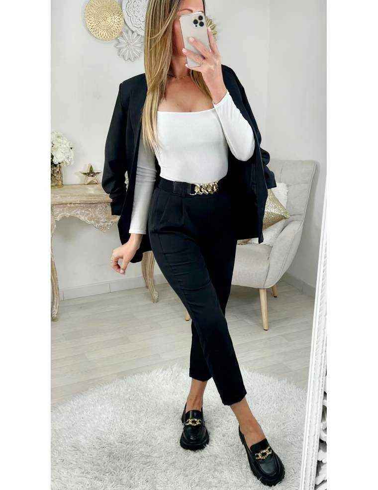 Mon Pantalon Noir & Droit "Chain Belt" 3 Mon Pantalon Noir & Droit "Chain Belt"