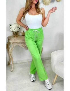 Mon Pantalon Style Jogging Vert Flashy