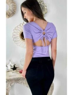 Mon Petit Body Lila Côtelé "joli Dos"