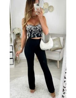 Mon Petit Bustier Push Up Noir" Buste Sequins & Fleurs Argentées" -Vive Le Style Boutique mon petit bustier push up noir buste sequins fleurs argentees 2