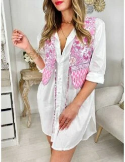 Mon Petit Gilet Sans Manches & Noué "pink Cachemire"