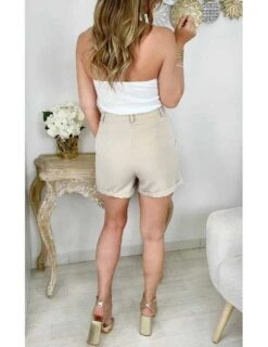 Mon Petit Short Beige "boutons Dorés" -Vive Le Style Boutique mon petit short beige boutons dores 2