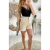 Mon Petit Short Beige Zippé Taille Haute -Vive Le Style Boutique mon petit short beige zippe taille haute