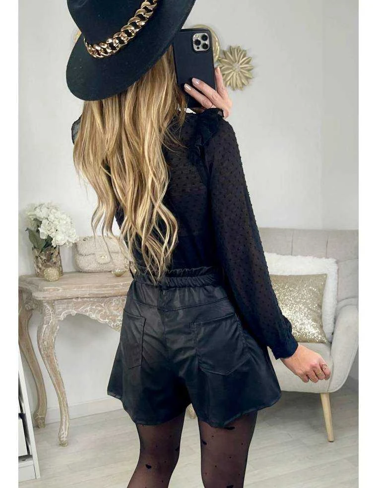 * Mon Petit Short Black Style Cuir 5 * Mon Petit Short Black Style Cuir – Image 3