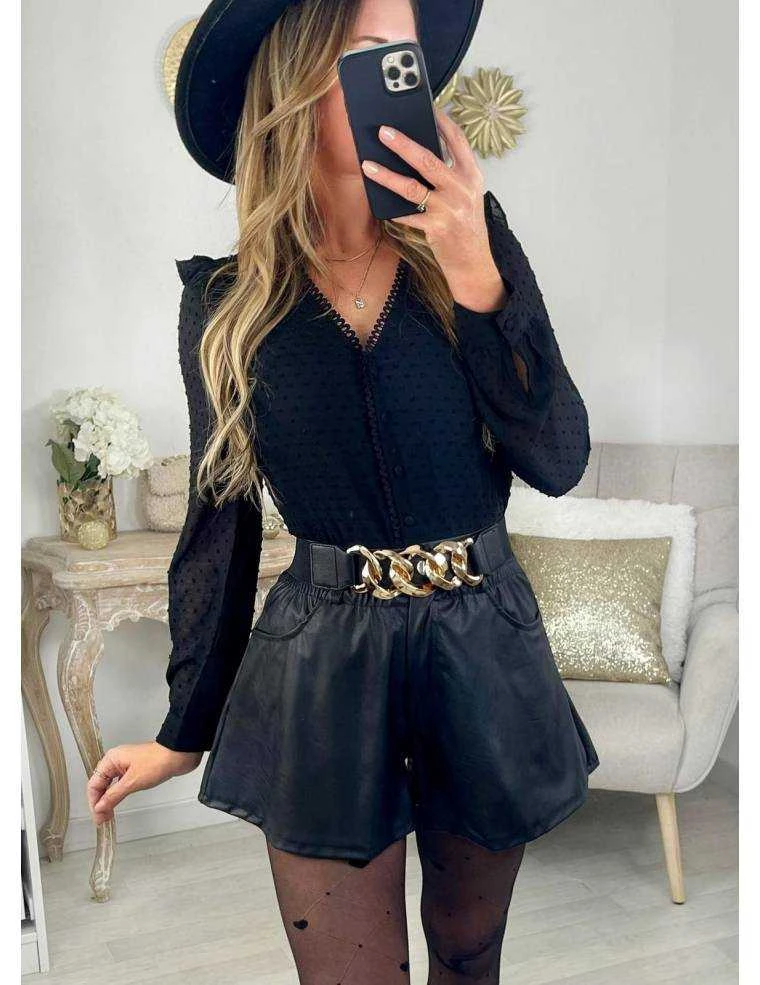 * Mon Petit Short Black Style Cuir 3 * Mon Petit Short Black Style Cuir