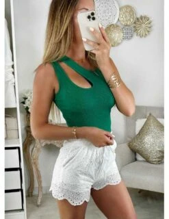 Mon Petit Short Blanc Taille Nouée " Full Broderie" -Vive Le Style Boutique mon petit short blanc taille nouee full broderie 4