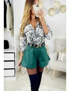 Mon Petit Short Vert émeraude Style Cuir