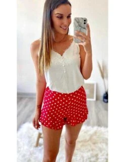Mon Short Rouge à Pois Et Volants