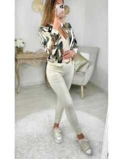 Mon Teddy Léger "cream & Kaki Leafs" 6 Mon Teddy Léger "cream & Kaki Leafs" -Vive Le Style Boutique mon teddy leger cream kaki leafs 1