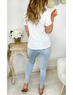 Mon Tee Shirt Blanc "Bonjour Mon Amour" -Vive Le Style Boutique mon tee shirt blanc bonjour mon amour 2