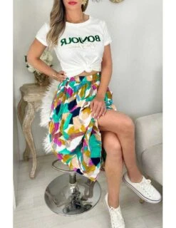 Mon Tee Shirt Blanc "Bonjour Mon Amour" -Vive Le Style Boutique mon tee shirt blanc bonjour mon amour 3