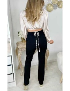 Mon Top Satiné Beige " Taille Lacée" -Vive Le Style Boutique mon top satine beige taille lacee 2