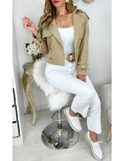 Mon Trench Court Beige Caramel 6 Mon Trench Court Beige Caramel -Vive Le Style Boutique mon trench court beige caramel 1