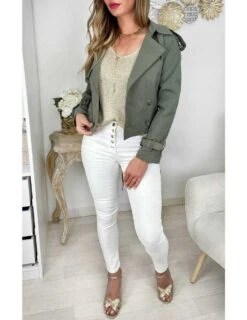 Mon Trench Court Kaki -Vive Le Style Boutique mon trench court kaki 2