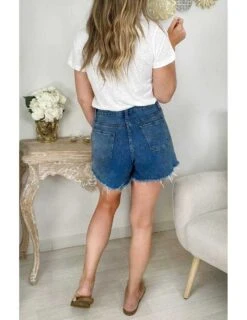 Short En Jeans Bleu Médium 9 Short En Jeans Bleu Médium -Vive Le Style Boutique short en jeans bleu medium 3