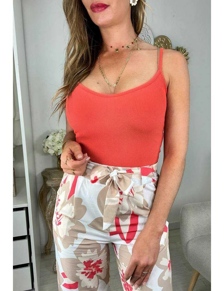 Top Côtelé Corail Basique 3 Top Côtelé Corail Basique