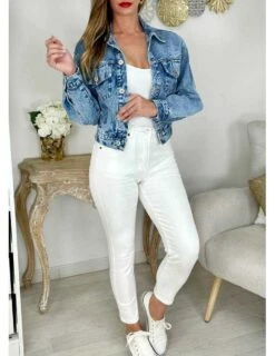Veste En Jeans Taille élastique